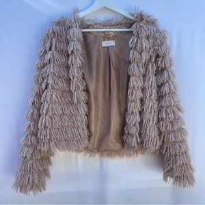 SHAGGY JACKET - Light Tan/Cream - M